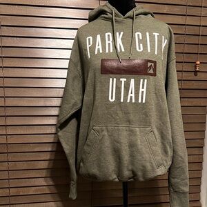 Olive Green Hoodie with Park City Utah Print